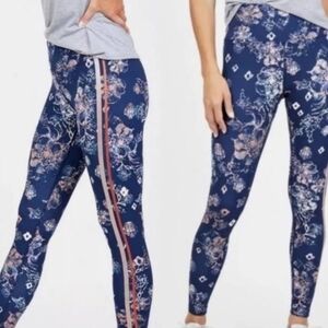 Free People Movement Free Style High Waist Leggings Women's L Blue Floral